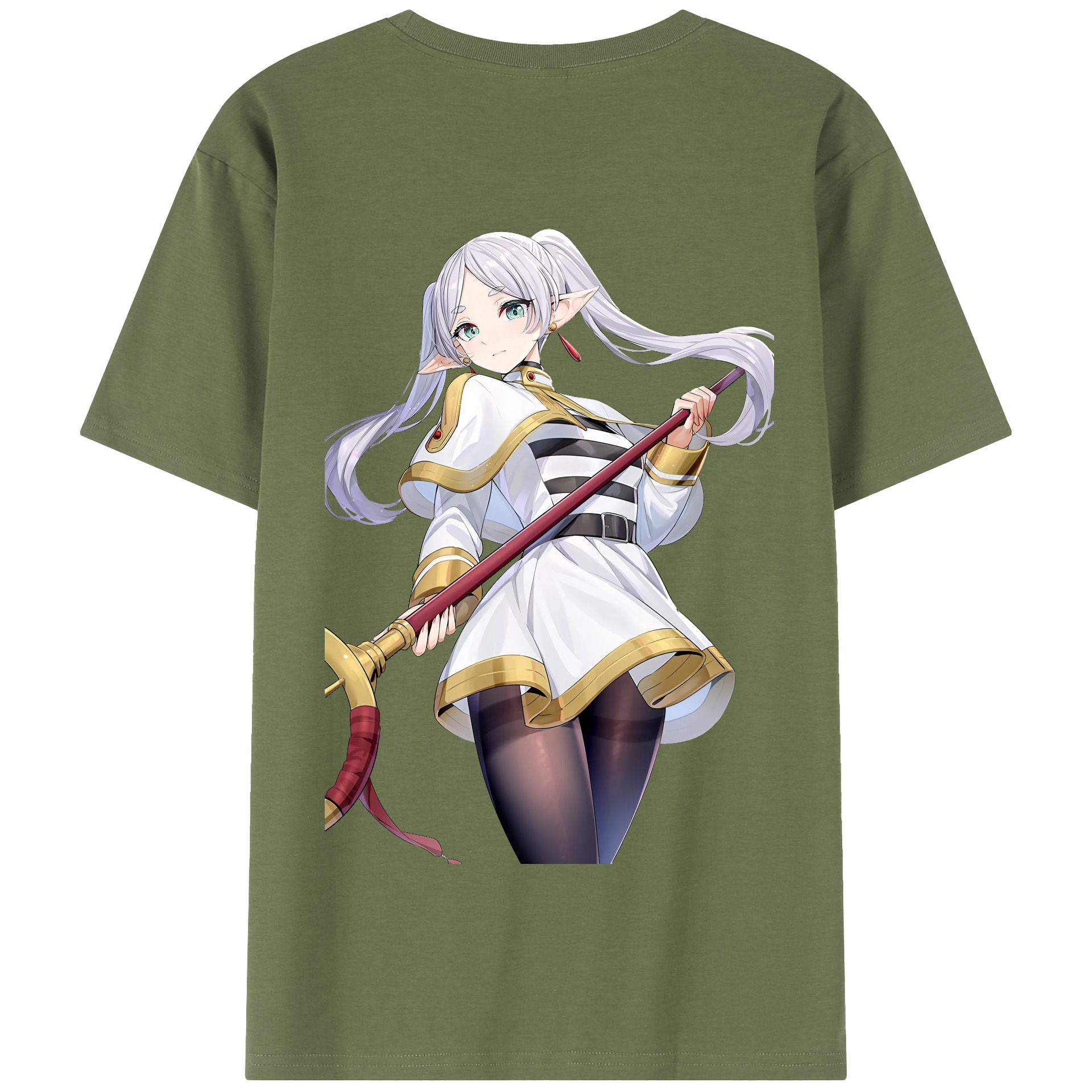 （画像用） 葬送のフリーレン Frieren 綿100％半袖Tシャツ（背面プリント）